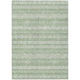 8' X 10' Artichoke Green And Green Southwestern Washable Indoor Outdoor Area Rug