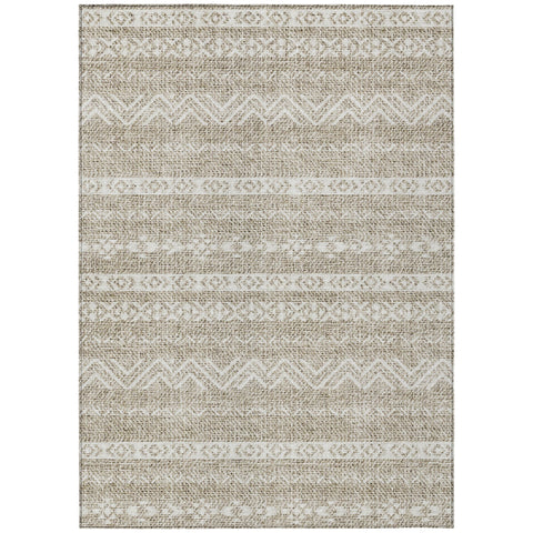 3' X 5' Beige And Ivory Southwestern Washable Indoor Outdoor Area Rug