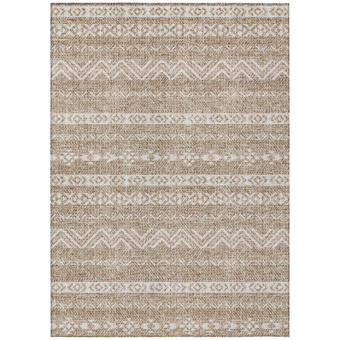 8' X 10' Brown And Beige Southwestern Washable Indoor Outdoor Area Rug