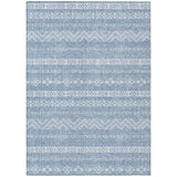 3' X 5' Blue And Denim Blue Southwestern Washable Indoor Outdoor Area Rug