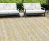 8' X 10' Gold And Beige Southwestern Washable Indoor Outdoor Area Rug