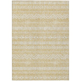 8' X 10' Gold And Beige Southwestern Washable Indoor Outdoor Area Rug