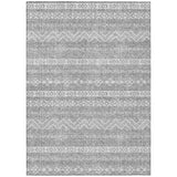5' X 8' Gray And Silver Southwestern Washable Indoor Outdoor Area Rug