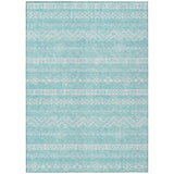 3' X 5' Teal Blue And Aqua Southwestern Washable Indoor Outdoor Area Rug