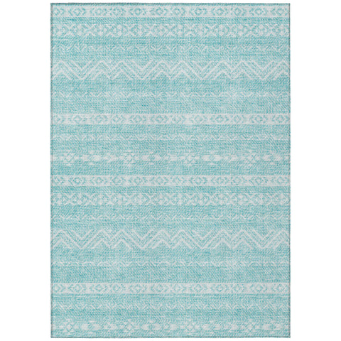3' X 5' Teal Blue And Aqua Southwestern Washable Indoor Outdoor Area Rug