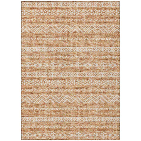 3' X 5' Terra Cotta And Beige Southwestern Washable Indoor Outdoor Area Rug