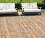 8' X 10' Terra Cotta And Beige Southwestern Washable Indoor Outdoor Area Rug