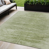 5' X 8' Artichoke Green And Fern Green Abstract Washable Indoor Outdoor Area Rug