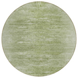 8' Artichoke Green And Fern Green Round Abstract Washable Indoor Outdoor Area Rug