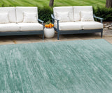 8' X 10' Aqua And Teal Blue Abstract Washable Indoor Outdoor Area Rug