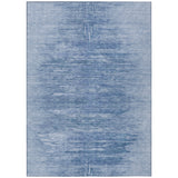 8' X 10' Denim Blue And Sky Blue Abstract Washable Indoor Outdoor Area Rug