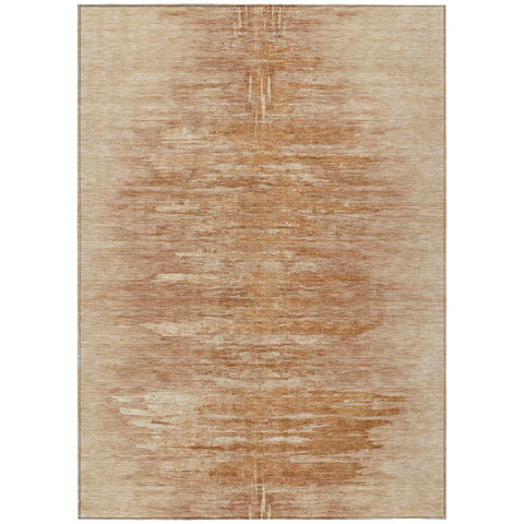 8' X 10' Salmon And Copper Abstract Washable Indoor Outdoor Area Rug