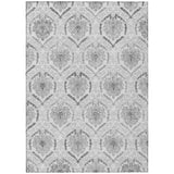 3' X 5' Silver Gray And Charcoal Medallion Washable Indoor Outdoor Area Rug