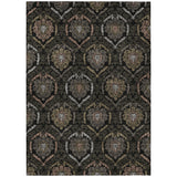 8' X 10' Black Gray And Brown Medallion Washable Indoor Outdoor Area Rug