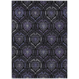 8' X 10' Purple Charcoal And Gray Medallion Washable Indoor Outdoor Area Rug