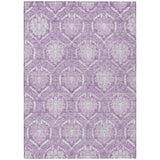 5' X 8' Plum Purple And Ivory Medallion Washable Indoor Outdoor Area Rug