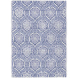 5' X 8' Sky Blue And Denim Blue Medallion Washable Indoor Outdoor Area Rug