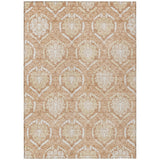 5' X 8' Salmon Copper And Ivory Medallion Washable Indoor Outdoor Area Rug