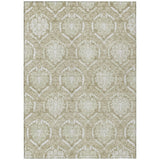 3' X 5' Tan And Beige Medallion Washable Indoor Outdoor Area Rug