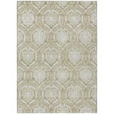 5' X 8' Tan And Beige Medallion Washable Indoor Outdoor Area Rug