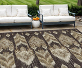 8' X 10' Brown Beige And Taupe Southwestern Washable Indoor Outdoor Area Rug