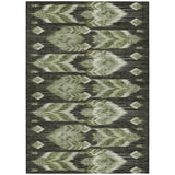 8' X 10' Olive Green And Artichoke Green Southwestern Washable Indoor Outdoor Area Rug