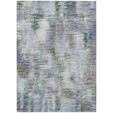 8' X 10' Green Gray And Purple Abstract Washable Indoor Outdoor Area Rug