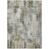 3' X 5' Brown And Taupe Abstract Washable Indoor Outdoor Area Rug