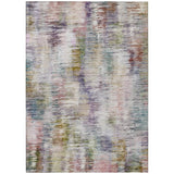 3' X 5' Plum Purple And Ivory Abstract Washable Indoor Outdoor Area Rug