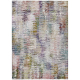 5' X 8' Plum Purple And Ivory Abstract Washable Indoor Outdoor Area Rug