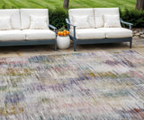 8' X 10' Plum Purple And Ivory Abstract Washable Indoor Outdoor Area Rug