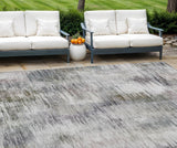 8' X 10' Taupe Gray And Silver Abstract Washable Indoor Outdoor Area Rug