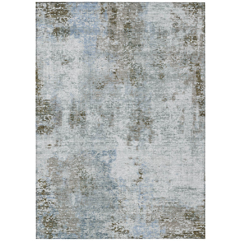 3' X 5' Brown Taupe And Gray Abstract Washable Indoor Outdoor Area Rug