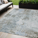 5' X 8' Brown Taupe And Gray Abstract Washable Indoor Outdoor Area Rug