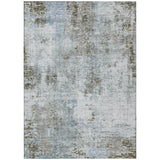 5' X 8' Brown Taupe And Gray Abstract Washable Indoor Outdoor Area Rug