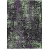 5' X 8' Gray Purple And Charcoal Abstract Washable Indoor Outdoor Area Rug
