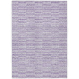 3' X 5' Plum And Purple Striped Washable Indoor Outdoor Area Rug