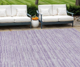 8' X 10' Plum And Purple Striped Washable Indoor Outdoor Area Rug