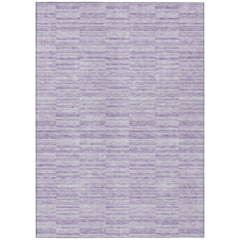 8' X 10' Plum And Purple Striped Washable Indoor Outdoor Area Rug