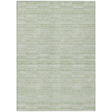 5' X 8' Sage And Green Striped Washable Indoor Outdoor Area Rug