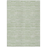 8' X 10' Sage And Green Striped Washable Indoor Outdoor Area Rug