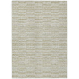 3' X 5' Taupe Beige And Tan Striped Washable Indoor Outdoor Area Rug