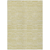 5' X 8' Wheat Gold And Tan Striped Washable Indoor Outdoor Area Rug