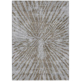8' X 10' Brown And Gray Abstract Washable Indoor Outdoor Area Rug