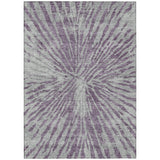 8' X 10' Purple And Gray Abstract Washable Indoor Outdoor Area Rug