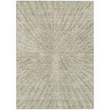 5' X 8' Taupe And Beige Abstract Washable Indoor Outdoor Area Rug