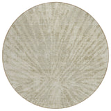 8' Taupe And Beige Round Abstract Washable Indoor Outdoor Area Rug