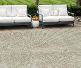 8' X 10' Taupe And Beige Abstract Washable Indoor Outdoor Area Rug