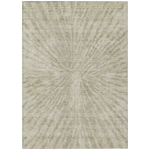 8' X 10' Taupe And Beige Abstract Washable Indoor Outdoor Area Rug