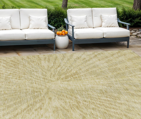 8' X 10' Wheat Beige And Tan Abstract Washable Indoor Outdoor Area Rug